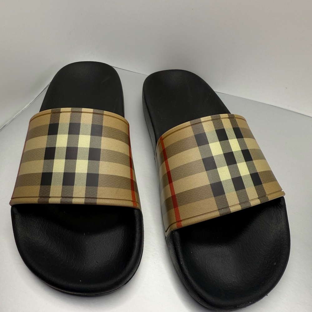 Plaid Slide Sandals